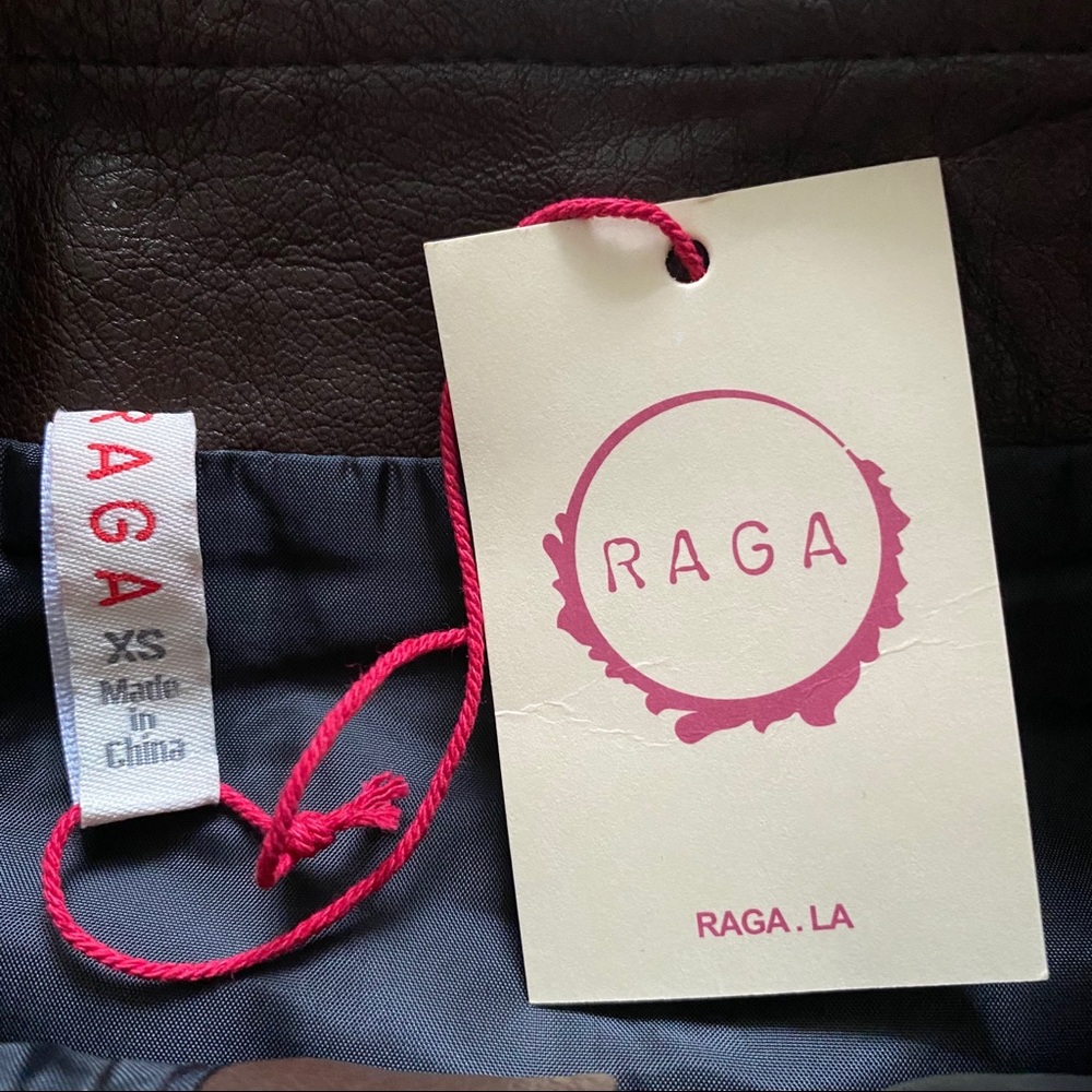 NWT Raga Brown Faux Leather Mini Skirt w/ Belt - Picture 4 of 6